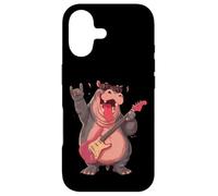 Rockstar Hippo Guitare électrique Solo Punk Metal Graphic Sharp Coque pour iPhone 17
