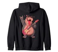 Rockstar Hippo Guitare électrique Solo Punk Metal Graphic Sharp Sweat à Capuche