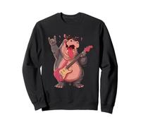 Rockstar Hippo Guitare électrique Solo Punk Metal Graphic Sharp Sweatshirt