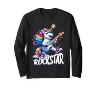Rockstar Licorne Arc-en-Ciel Guitare Rock Manche Longue