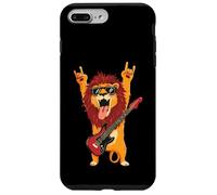 Rockstar Lion Guitarist Rouleau de métal avec Double Cornes Pop Graphic Coque pour iPhone 7 Plus/8 Plus
