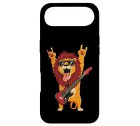 Rockstar Lion Guitarist Rouleau de métal avec Double Cornes Pop Graphic Coque pour iPhone Air