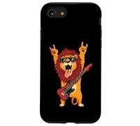 Rockstar Lion Guitarist Rouleau de métal avec Double Cornes Pop Graphic Coque pour iPhone SE (2020) / 7/8