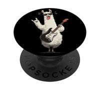 Rockstar Llama Guitarist Guitare électrique Solo Metal Graphic PopSockets PopGrip Adhésif