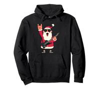 Rockstar Lunettes de Soleil Motif Père Noël Noir Guitare électrique Sweat à Capuche