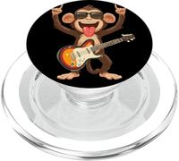 Rockstar Monkey Guitare électrique Solo Punk Metal Pop Graphic PopSockets PopGrip pour MagSafe