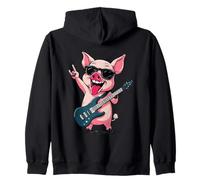 Rockstar Pig Guitare électrique Solo Punk Metal Mood Graphic Sweat à Capuche