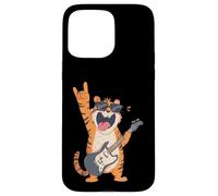 Rockstar Tiger Guitare électrique Solo Punk Metal Pop Graphic Coque pour iPhone 15 Pro Max