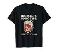 Rockstars Blood Type AB Basse acoustique Humour T-Shirt