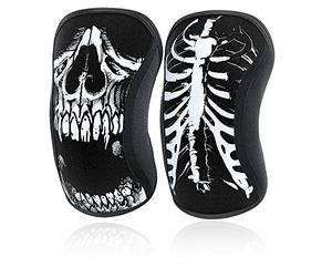 RockTape Assassins Knee Sleeves 5mm - Paire de Genouillères en néoprène pour Maintien modéré, Compression et Chaleur - Parfaits pour la Musculation, Les Squats et Les WOD, Imprimé Crâne, Medium