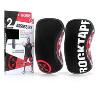 RockTape Assassins Knee Sleeves 7mm - Paire de Genouillères en néoprène pour maintien modéré, compression et chaleur - Parfaits pour la musculation, les squats et les WOD, Camo Rouge, Small