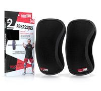 RockTape Assassins Knee Sleeves 7mm - Paire de Genouillères en néoprène pour Maintien modéré, Compression et Chaleur - Parfaits pour la Musculation, Les Squats et Les WOD, Noir, Medium
