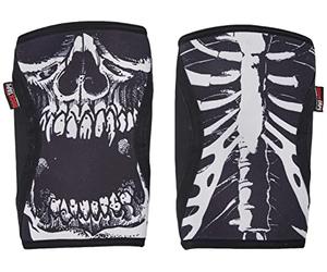 RockTape Assassins Protèges-genoux, Genouillères d'entraînemente en néoprène, durables et confortables, Noir / Blanc Crâne, XL, Pack 2