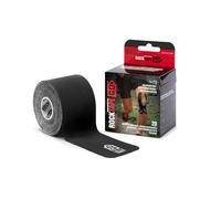 RockTape GO Bande Kinesiology Extra-Collante - 20 Bandes Précoupées, 5cm x 25cm - Adhésif Fort, Résistant à l'Eau, Hypoallergénique pour Récupération Musculaire, Soulagement de la Douleur, Noir
