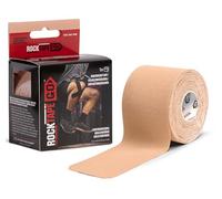 RockTape GO Kinesiology Tape - 20 Bandes Précoupées, 5cm x 25cm - Durable, Hypoallergénique, Résistant à l'Eau pour Soulagement Musculaire, Récupération & Sport, Sans Latex, Beige