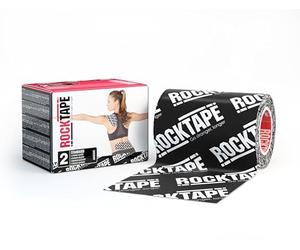 RockTape Mini Big Daddy Prédécoupé (10x5cm) - Ruban Kinésiologique Élastique pour Soutien Sportif et Thérapeutique - Ruban Physio pour Épaule, Cheville, Coude, Poignet, Genou - sans Latex - Logo Noir