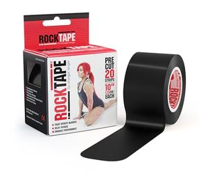 RockTape Pre-Cut Standard - Soutien Musculaire | Noir; 20 bandes précoupées; largeur 5 cm; imperméable; ultra-adhésive; sans latex ni zinc