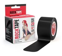 RockTape Standard Prédécoupé (20 Bandes de 25cm) - Ruban Kinésiologique Élastique pour Soutien Sportif et Thérapeutique - Ruban Physio pour Épaule, Genou, Cheville, Poignet, Dos - Noir