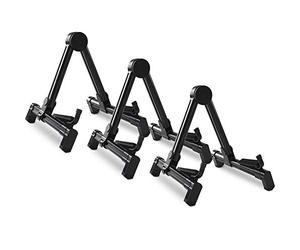 Rocktile 3x GSF-2020B Support Universel Pour Guitares (convient à toutes les guitares, basses & similaires, en aluminium léger et robuste, pliable, nombreuses options de réglage) Ensemble Noir