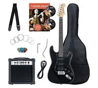 Rocktile Banger's Power Pack Set complet Guitare électrique avec micros Single Coil et Humbucker Noir (Ampli, Housse, Câble, Sangle, Médiators, Tremolo, Cordes de rechange et Cours avec CD/DVD)