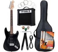 Rocktile Banger's Power Pack Set complet Guitare électrique avec micros Single Coil et Humbucker Noir (Ampli, Housse, Câble, Sangle, Médiators, Tremolo, Cordes de rechange et Cours avec CD/DVD)