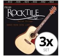 Rocktile Cordes pour guitare folk Light 3x Set G