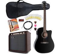 Rocktile D-60CE Guitare western noir Stage SET2 avec ampli, set d'accessoires + câble