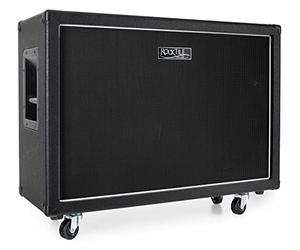 Rocktile GB212 Cabinet Guitare - 2x12 Haut-parleurs, impédance 4/8/16 Ohms, 75W Mono/150W Stéréo, roulettes Amovibles, Noir, pour têtes d’amplis Guitare électrique.