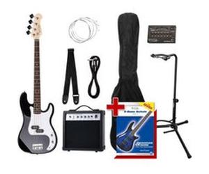 Rocktile Groover Paquet PB Basse Électrique Set II Noir + Rockt. Accordeur + CC Stands