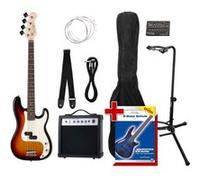 Pack Basse Electrique Guitare PB-Style Set Amplificateur Housse Support Sunburst