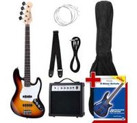 Pack Basse Electrique Guitare Jazz Bass Set Amplificateur Combo Housse Sunburst