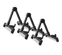 Rocktile 3x GSF-2020B Support Universel Pour Guitares (convient à toutes les guitares, basses & similaires, en aluminium léger et robuste, pliable, nombreuses options de réglage) Ensemble Noir