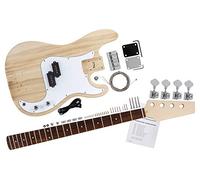 Rocktile Kit De Basse Électrique PB-Style - Kit Complet DIY Avec Électronique - Corps Paulownia - Manche Érable - Touche Palissandre - Split-Coil Pickup - Naturel