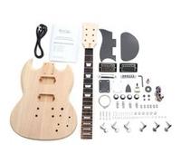 Rocktile Kit Guitare Électrique Double Cut-Style, Corps: acajou, Poids: 3 | "Do-it-yourself" Kit guitare électrique, Manche: acajou vissé, Touche: palissandre, Micros: 2x Humbucker, Mécaniques: DieCast