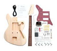 Rocktile Kit guitare électrique JAG-style DIY - solidbody corps paulownia, manche vissé érable, touche palissandre, 2 micros single-coil, pickguard écaille