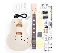 Rocktile Kit guitare électrique double cut DIY à monter soi-même : corps en acajou, manche vissé en acajou, touche en palissandre, micros humbucker - idéal pour débutants et bricoleurs et passionnés.