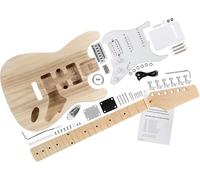 Rocktile Kit guitare électrique PST-Style - kit DIY à monter, corps paulownia, manche et touche érable, 3 single-coils, système tremolo + hardware inclus - Naturel