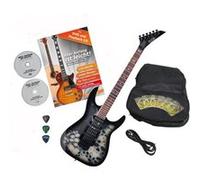 Guitare Électrique Strat Humbucker Pickup Heavy Metal Design Crâne Set Housse