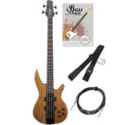 Rocktile Pro LB104-N LowBone E-Bass Set - Longscale E-Bass avec 2 micros & 2 réglages de tonalité - incl. sangle guitare, câble & école de basse - naturel