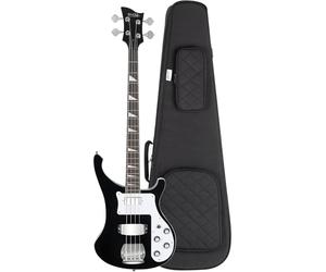 Rocktile Pro RB-400B Blackbird E-Bass Set Gigbag (Longscale, Humbucker, Single Coil, manche collée) noir