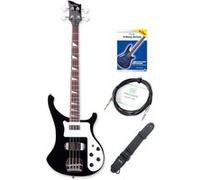 Rocktile Pro RB-400B Blackbird E-Bass Set - Longscale E-Bass 2 Pickups avec réglage séparé de volume et tonalité - incl. sangle de guitare, câble & école de basse - Noir