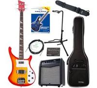 Kit Basse Electrique 4 Cordes E-Bass Humbucker Sunburst Set Ampli Housse
