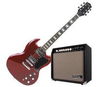 Rocktile Pro S-Red Guitare Électrique Heritage Cherry Set Ampli, 22 frettes