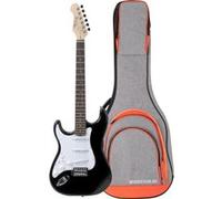 Rocktile Pro ST3-BK/RW-L Guitare Électrique Gaucher (Lefty) Set Noir Avec Housse G