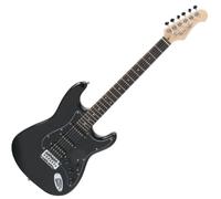 Rocktile Pro ST60-BK Guitare Électrique Tout Noir - Corps Acajou, Humbucker & Single-Coil Pickups, incl. Câble Guitare, Levier Tremolo & Clé Allen - Idéal pour Débutants et Confirmés