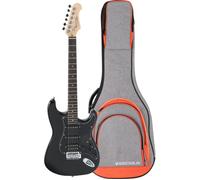 Rocktile Pro ST60-BK Guitare Électrique Tout Noire Set Gigbag