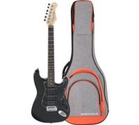 Rocktile Pro ST60-BK Guitare Électrique Tout Noire Set Gigbag G
