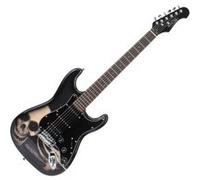 Rocktile Pro ST60-SKULL Guitare Électrique Design Skull (1 Humbucker, 2 Single Coils, 22 frettes, touche en palissandre, corps en tilleul, manche en érable)