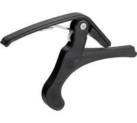 Rocktile QCCB Capodastre Quick Change pour guitare classique, usage à une main, pression uniforme, protège manche et vernis avec patins en caoutchouc, couleur noire.