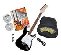 Pack Guitare Electrique pour Debutants 3 Single Coil Tremolo Noir set Housse